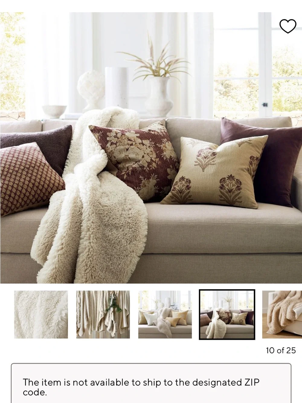Pottery Barn NWT Dream Fur Throw, Ivory 50”x60”